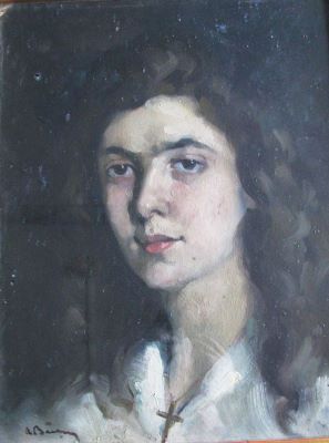 pictură de șevalet - Băeșu, Aurel; Portret Magda Nemțeanu