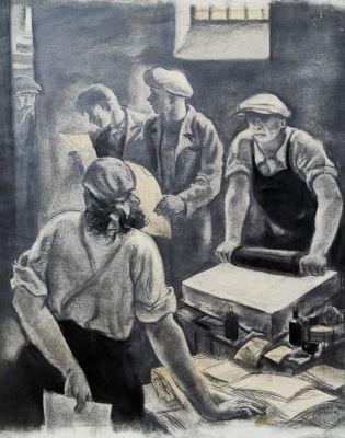 grafică de șevalet - Jiquidi, Aurel; Zile negre