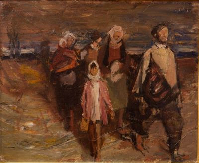pictură de șevalet - Baba, Corneliu; Țărani (studiu)