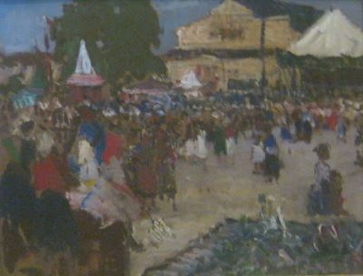 pictură de șevalet - Popescu-Negreni, Ion; La Obor