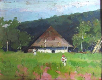 pictură de șevalet - Băeșu, Aurel; Casă la Suha