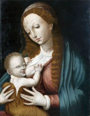 pictură de șevalet - anonim; Fecioara cu Pruncul (Virgo Lactans)