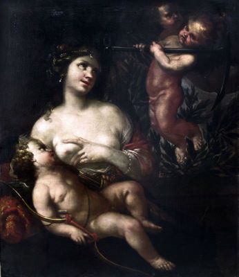 pictură de șevalet - anonim italian; Venus Lactans