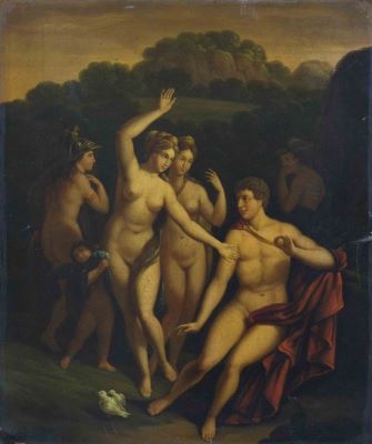 pictură de șevalet - anonim francez; Judecata lui Paris