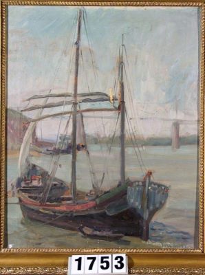 pictură de șevalet - Steriadi, Jean Alexandru; Bărci la Brăila