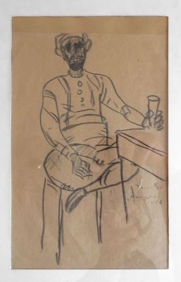 desen - Tonitza, Nicolae; Turc stând la masă