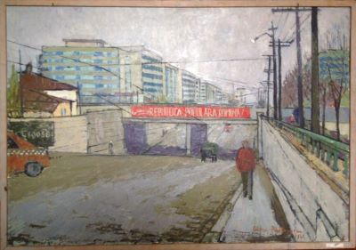 pictură de șevalet - Redlinger, Alma; Calea Griviței (podul Constanța)