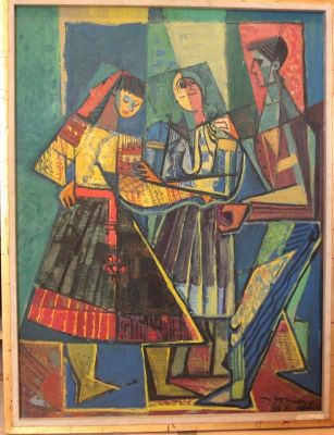 pictură de șevalet - Maxy, Max Hermann; Lecția de dans