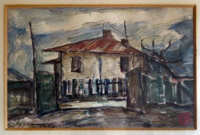 acuarelă - Petrașcu, Gheorghe; Casa parohială din Târgoviște