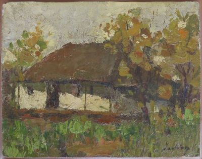 pictură de șevalet - Luchian, Ștefan; Peisaj cu casă din Moldova