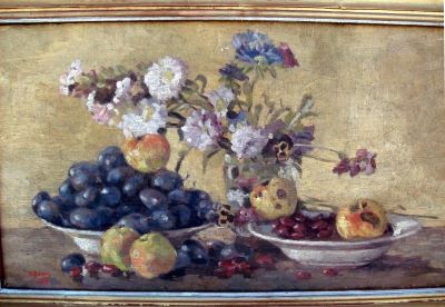 pictură de șevalet - Băeșu, Aurel; Flori și fructe