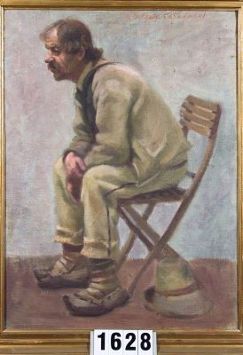 pictură de șevalet - Cabadaeff-Drăgan, Maria; Țăran șezând
