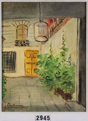 pictură de șevalet - Eleutheriade, Micaela; Curte la Paris