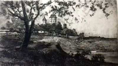 gravură - Canisius, Richard; Mănăstirea Căldărușani