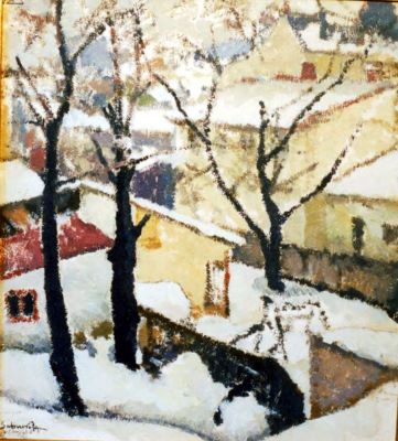 pictură de șevalet - Popp, Sabin; Aspect (din) Buc(urești)