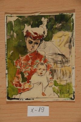 acuarelă - Tonitza, Nicolae; Mama și copilul