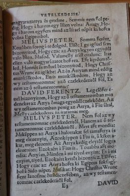 carte veche - Ferencz, David; Az varadi disputacionak avagy vetelkedesnec, az egy Attyaistenrol es annac Fiarol …