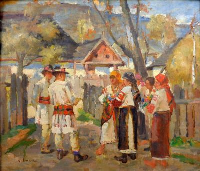 pictură de șevalet - Enea, Nicolae; La poartă