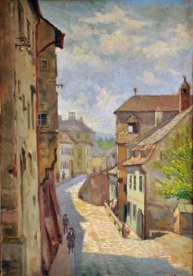 pictură de șevalet - Cabadaieff, Dimitrie Nicolae; Vedere din Sibiu