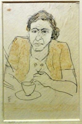 acuarelă - Pallady, Theodor; Femeie la cafenea