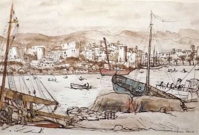 acuarelă - Cuțescu-Storck, Cecilia; Palma Majorca