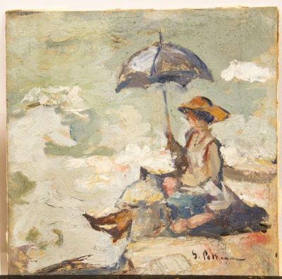 pictură de șevalet - Petrașcu, Gheorghe; Privind marea la Balcic