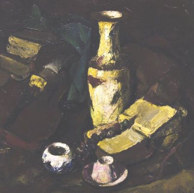 pictură de șevalet - Baba, Corneliu; Natură statică cu vioară