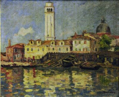 pictură de șevalet - Dărăscu, Nicolae; Marină - Oraș la mare