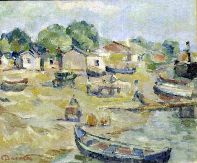 pictură de șevalet - Dărăscu, Nicolae; Vedere din Brațul Măcin