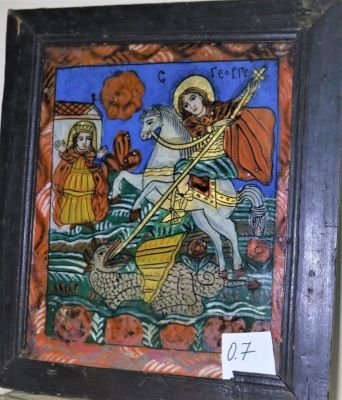 icoană pe sticlă; Sfântul Gheorghe