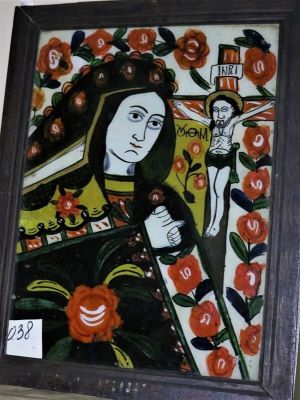 icoană pe sticlă; Maria Îndurerată