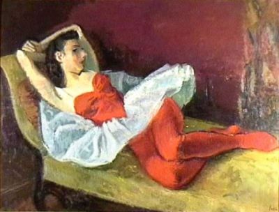 pictură de șevalet - Iser, Iosif; Baletistă culcată