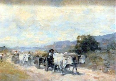 pictură de șevalet - Grigorescu, Nicolae; Car cu boi