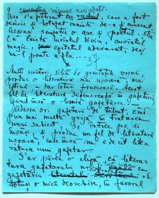 manuscris - Moldovanu, Corneliu; Însemnări