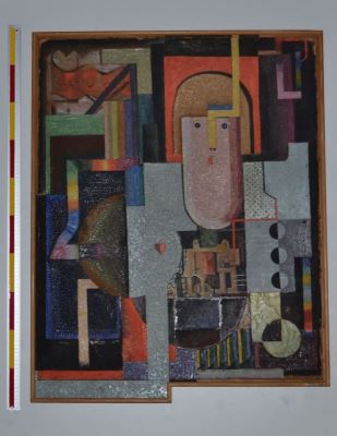 pictură de șevalet - Brauner, Victor; Cap și doi boxeri