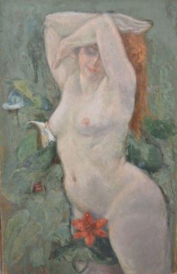 pictură de șevalet - Pallady, Theodor; Nud cu flori