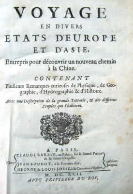 carte veche - PHILIPPE AVRIL (autor); VOYAGE EN DIVERS ÉTATS D'EUROPE ET D'ASIE, ENTREPRIS POUR DÉCOUVRIR UN NOUVEAU CHEMIN À LA CHINE