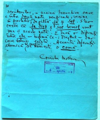 manuscris - Moldovanu, Corneliu; Însemnări
