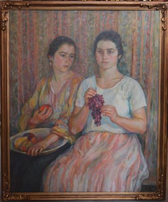 pictură de șevalet - Mützner, Samuel; Fete cu fructe