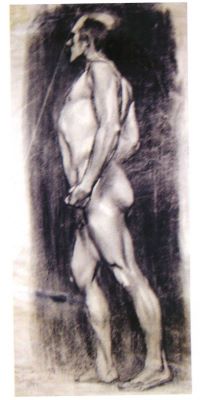 desen - Storck, Frederic; Nud de bărbat din profil