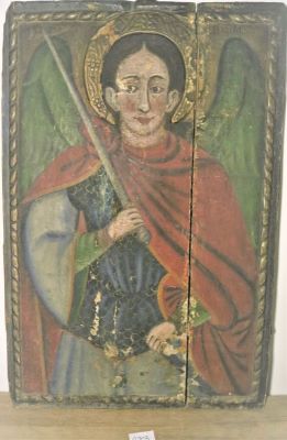 icoană pe lemn; Arhanghelul Mihail