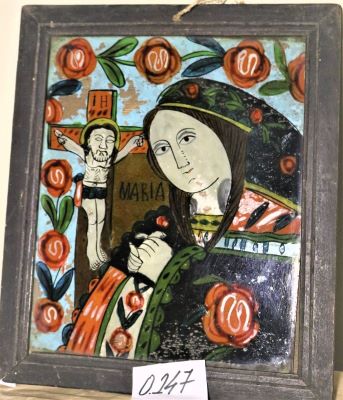icoană pe sticlă; Maria îndurerată