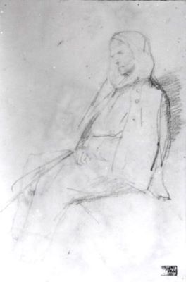 grafică - Grigorescu, Nicolae; Pe gânduri