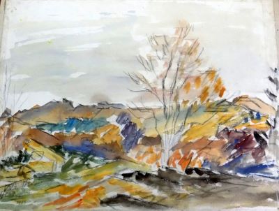 acuarelă - Catargi, Henri H.; Peisaj