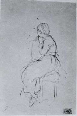 grafică - Grigorescu, Nicolae; Pe gânduri