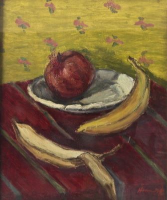 pictură de șevalet - Avakian, Hrandt; Natură statică cu banane
