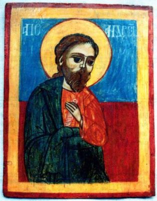 icoană pe lemn - Mihail, zugrav și diacon; Apostolul Andrei