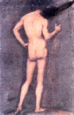 pictură - Henția, Sava; Nud bărbătesc
