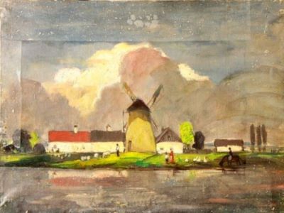 pictură - Iványi-Grünwald, Béla; Peisaj cu o moară