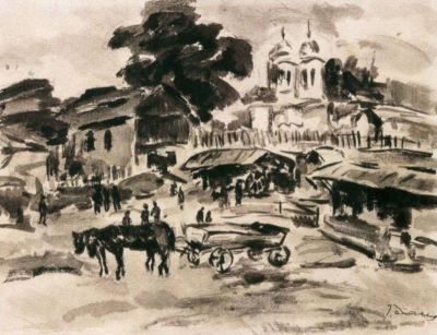 pictură - Ialomițeanu, Dan; Târg